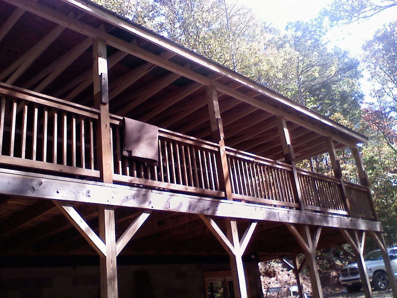 Timber framing under a new elevated porch and deck — Roof Leak Repair in Coeymans by Roofing Brothers